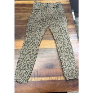 Kut from the Kloth Donna High Rise Ankle Skinny animal leopard print size 8